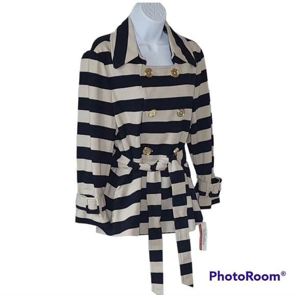 Sold Other Platform! Kate Spade Coat/Jacket Pleats Bow Belted Gold Buttons - Picture 3 of 13